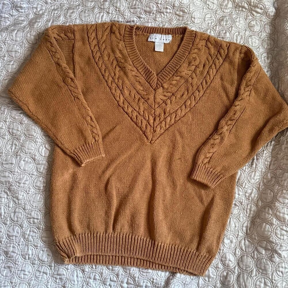 Women's Tan and Brown Jumper